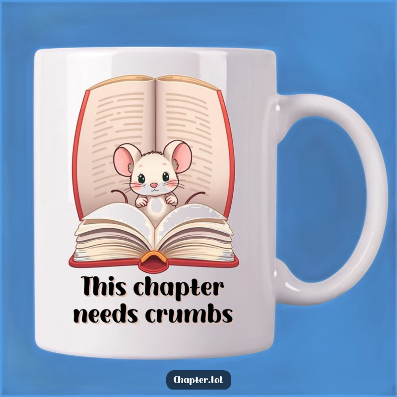 Funny Mouse Book Mug - Tiny Reader Peeking Out
