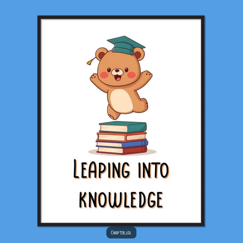 Funny Bear Graduation Digital Art: Instant Energetic Triumph, Amazing Funny Gift Download