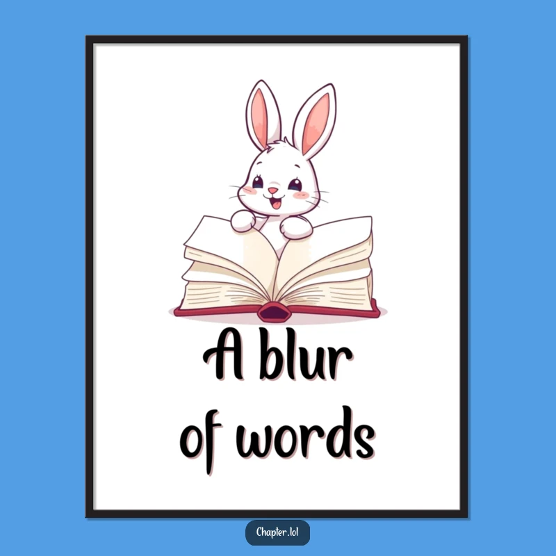 Funny Bunny Digital Art - Whimsical Reading Decor
