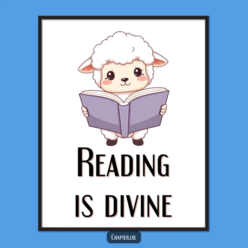 Funny Sheep Scholar Digital Art: Instant Literary Focus, Amazing Funny Gift Download