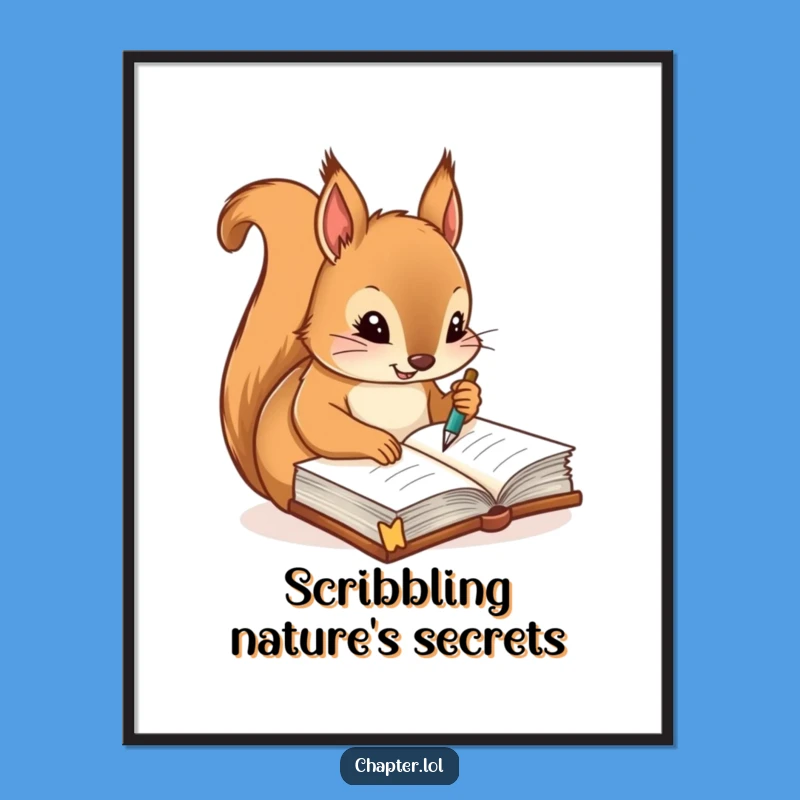 Funny Squirrel Digital Art - Whimsical Journal Decor
