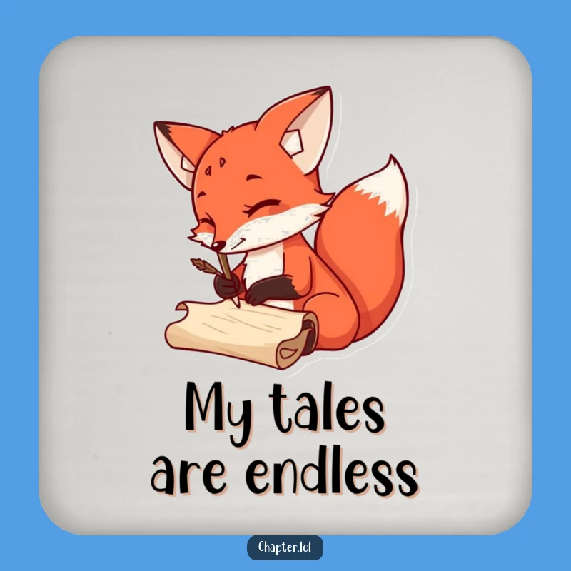 Funny Fox Scribe Coaster: Hilarious Table Protector for Book Lovers