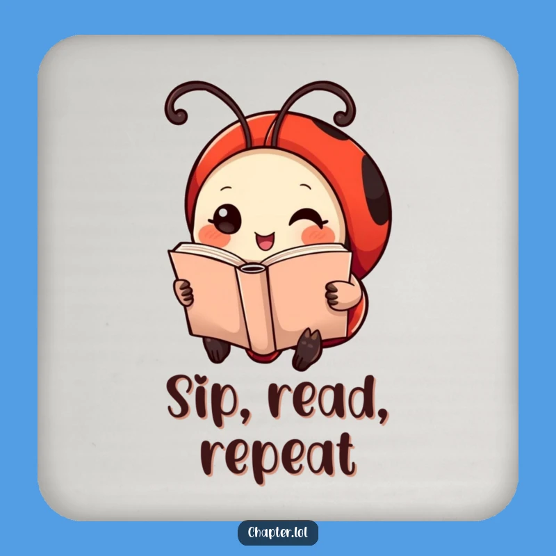 Funny Ladybug Reader Coaster: Hilarious Protection for Your Surfaces!
