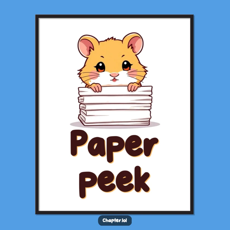 Funny Hamster Peek Poster: Hilarious Wall Art for Curious Spaces!