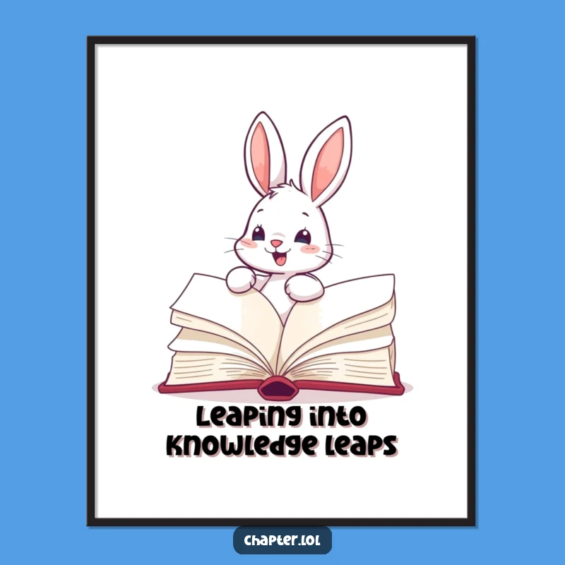 Free Printable Wall Art: Bunny Speed Reader Funny Downloadable Art Gift