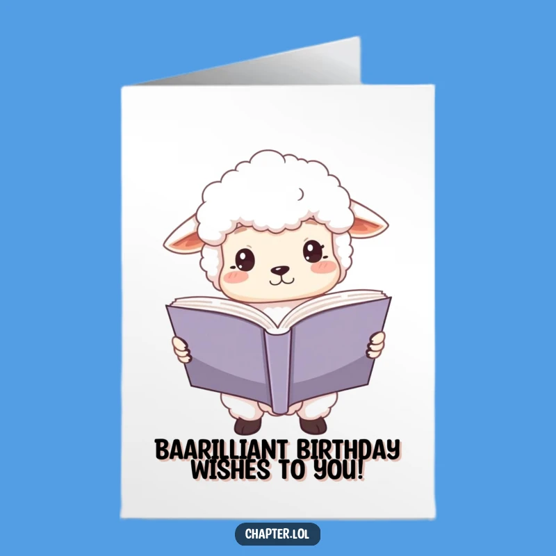 Free Printable Funny Sheep Birthday Card - Downloadable Bookworm Gift