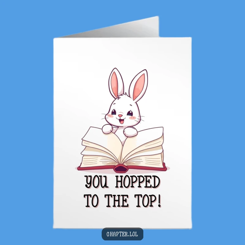 Free Printable Congrats Card: Bunny Speed Reading Funny Downloadable Gift