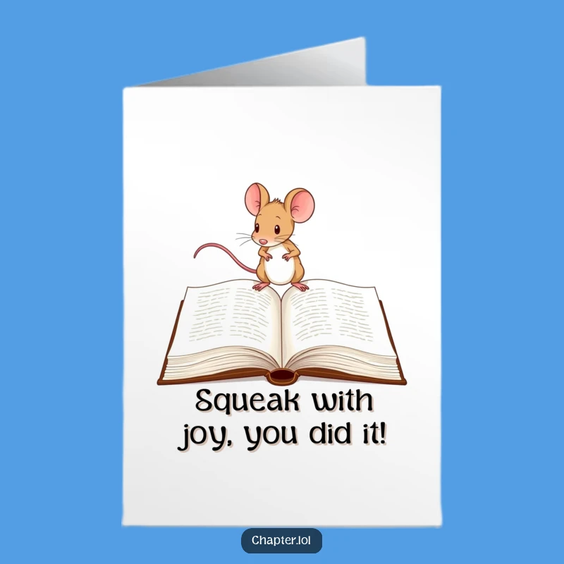 Free Printable Mouse Congrats Card: Bold Achievement Downloadable