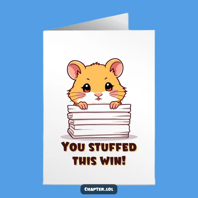 Free Printable Hamster Congrats Card: Shy Success Downloadable