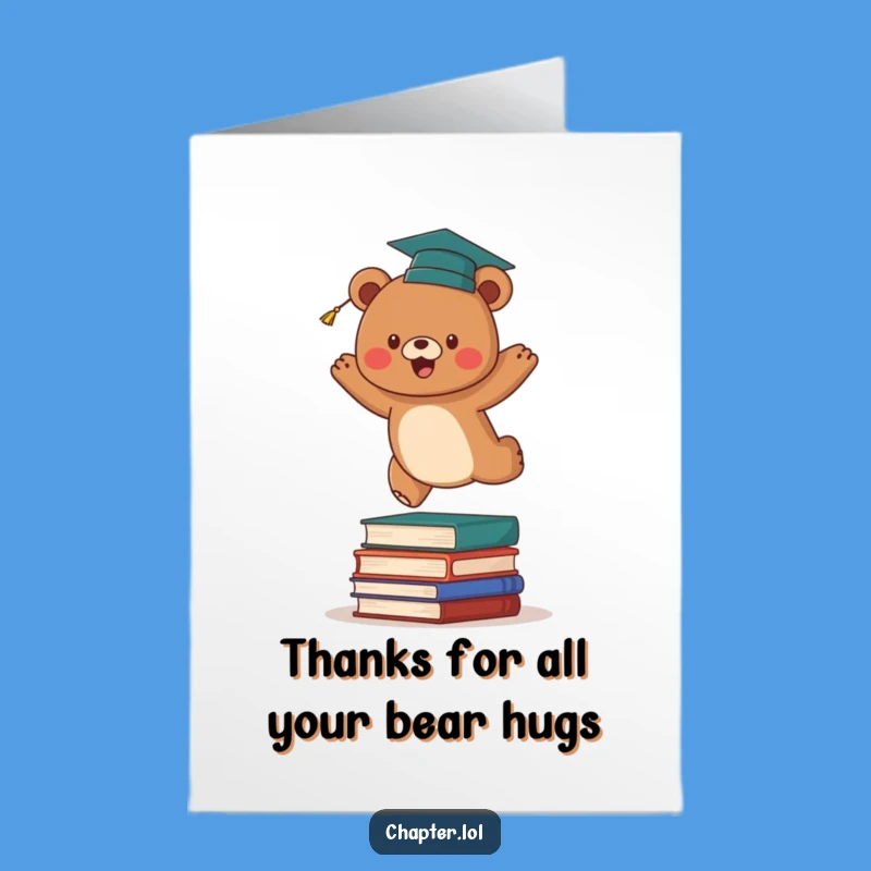 Free Printable Funny Bear Thank You Card - Downloadable Grateful Gift