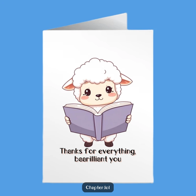 Free Printable Funny Sheep Thank You Card - Downloadable Grateful Gift