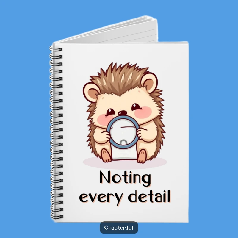 Funny Hedgehog Notebook - Detail Detective Journal