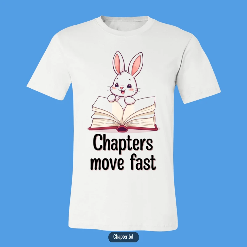 Funny Bunny Reading T-Shirt - Enthusiastic Bookworm Tee