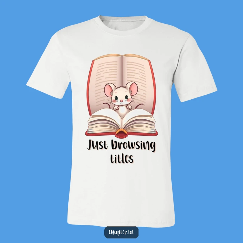 Funny Mouse Reading T-Shirt - Secret Reader Graphic Tee
