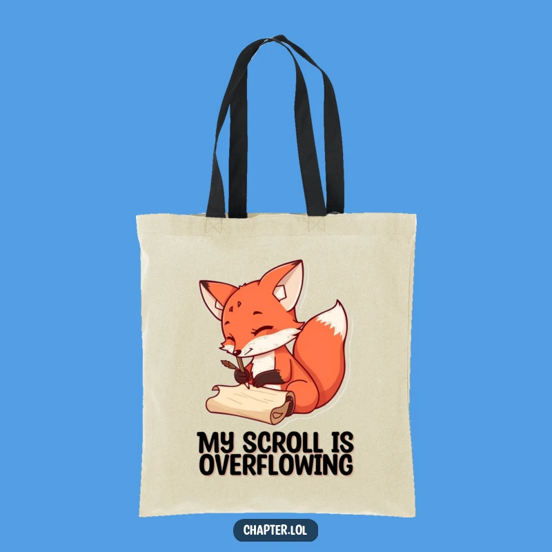 Funny Fox Scribbler Tote Bag: Chic & Hilarious Gift for Book Lovers